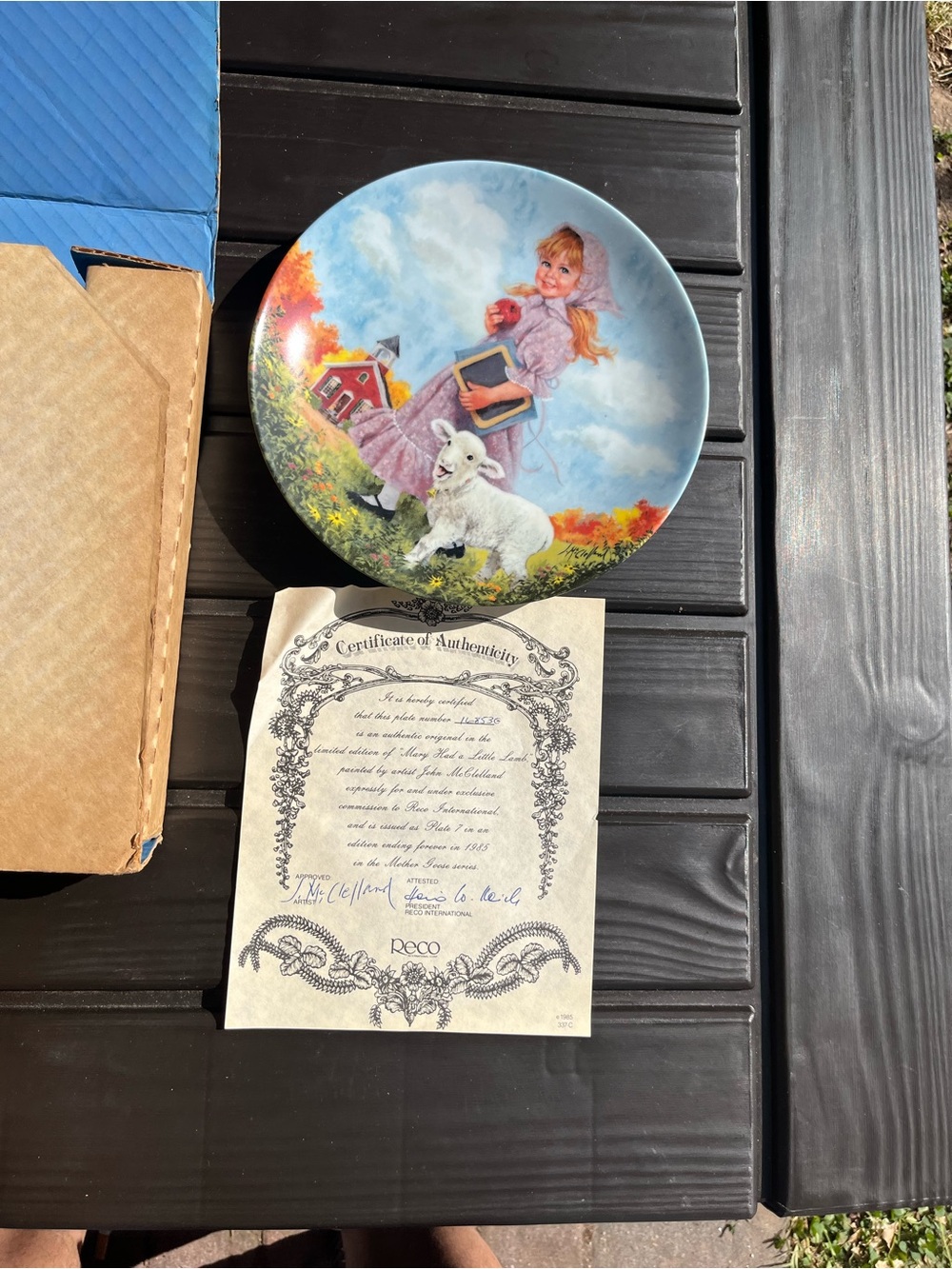 Collector Plate with Girl and Lamb Artwork